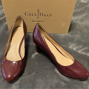 Cole Haan Chelsea low pump oxblood patent